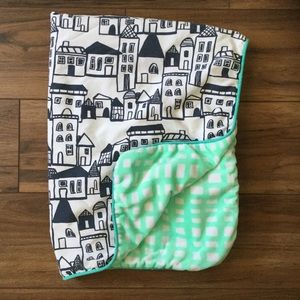 Oh Joy! Target City Town Houses Green Blue Grid Plush Baby Blanket Lovey